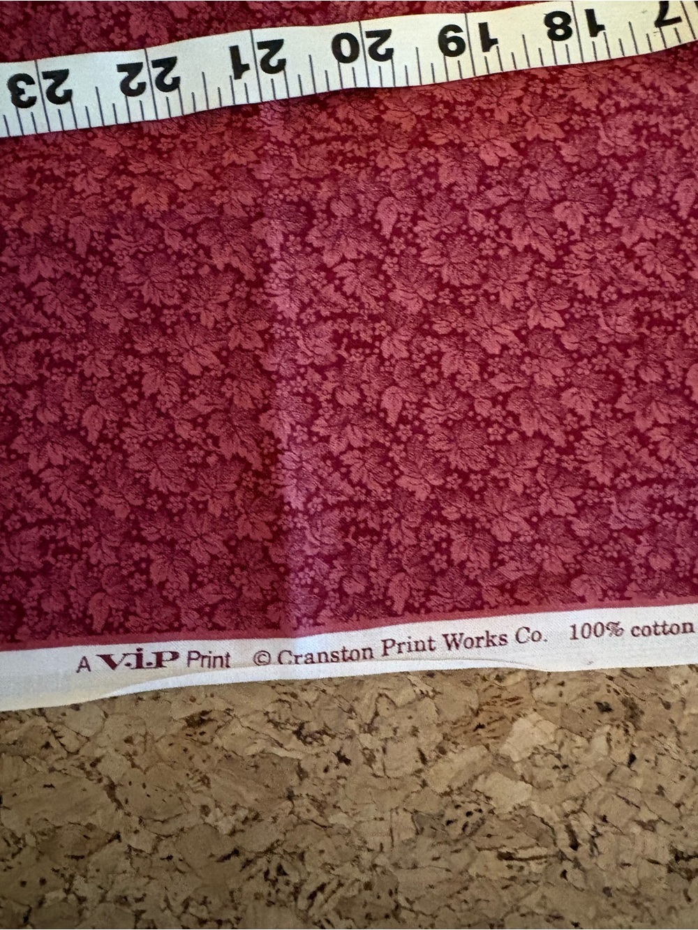 Cranston Print Works Co. VIP Print Red Floral Cotton Fabric 1 yard
